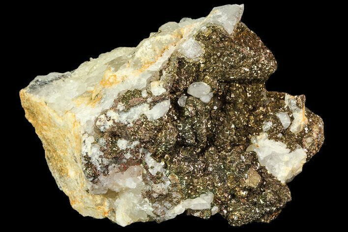 Pyrite On Calcite & Quartz - El Hammam Mine, Morocco #80355